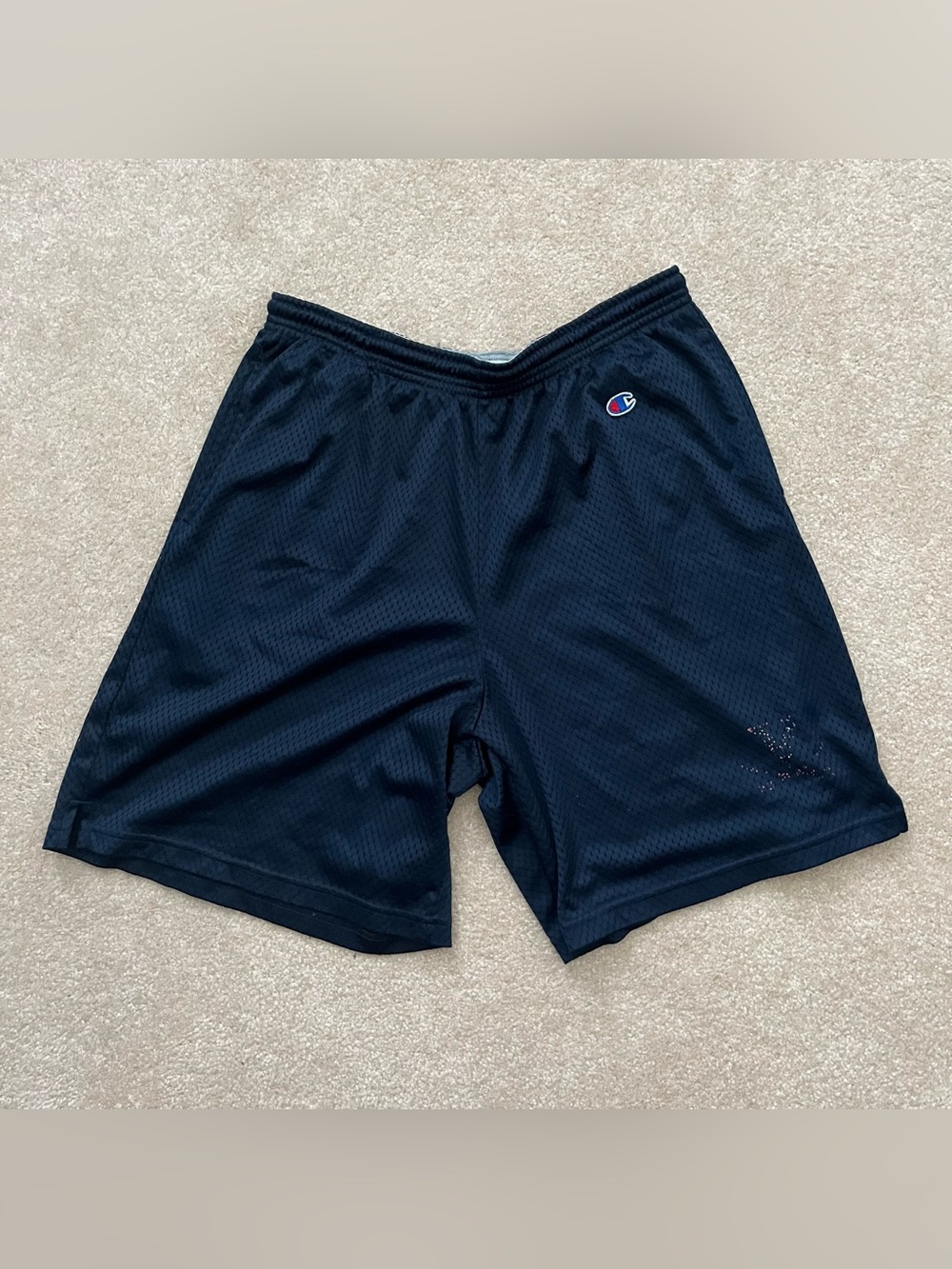 Champion Virginia Cavaliers Mesh Shorts Navy Blue Men's Size L Large Distressed